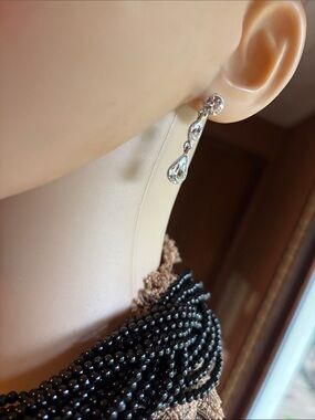 Givenchy Silver Teardrop Drop Earrings